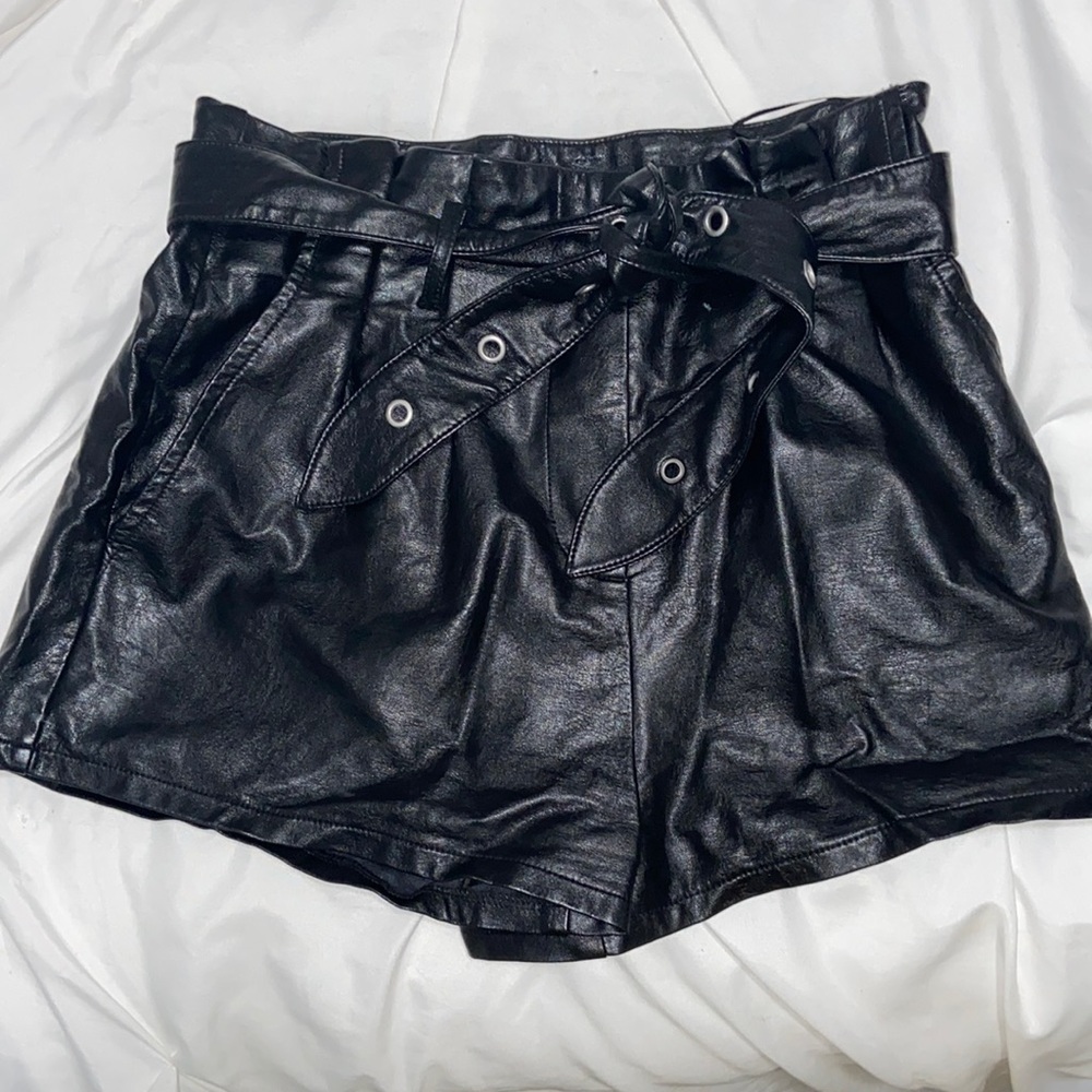 Black Leather Shorts